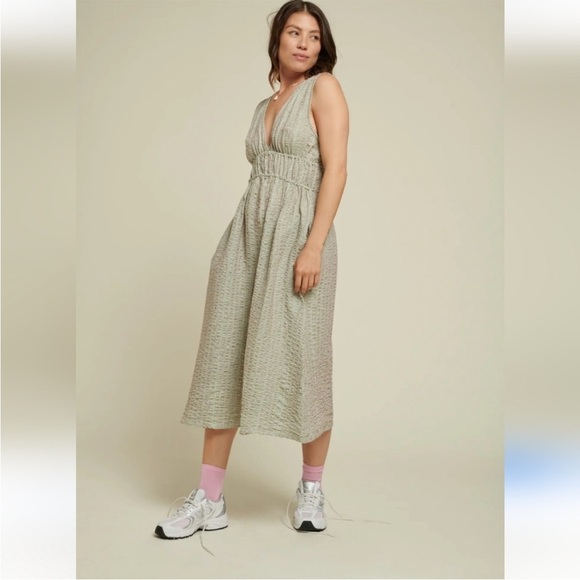 Chloe Stora Paris Muguet Plaid Midi Dress Sleeveless Size 36 / US 4 - Picture 1 of 10